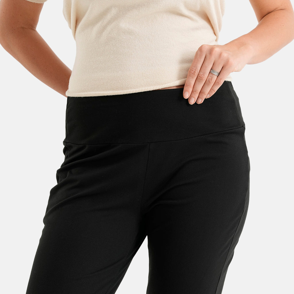 & Maisi Bootcut High-waist Supersoft Brushed Trousers (Size L, Fit 16 To 18) - Black_8518602_5