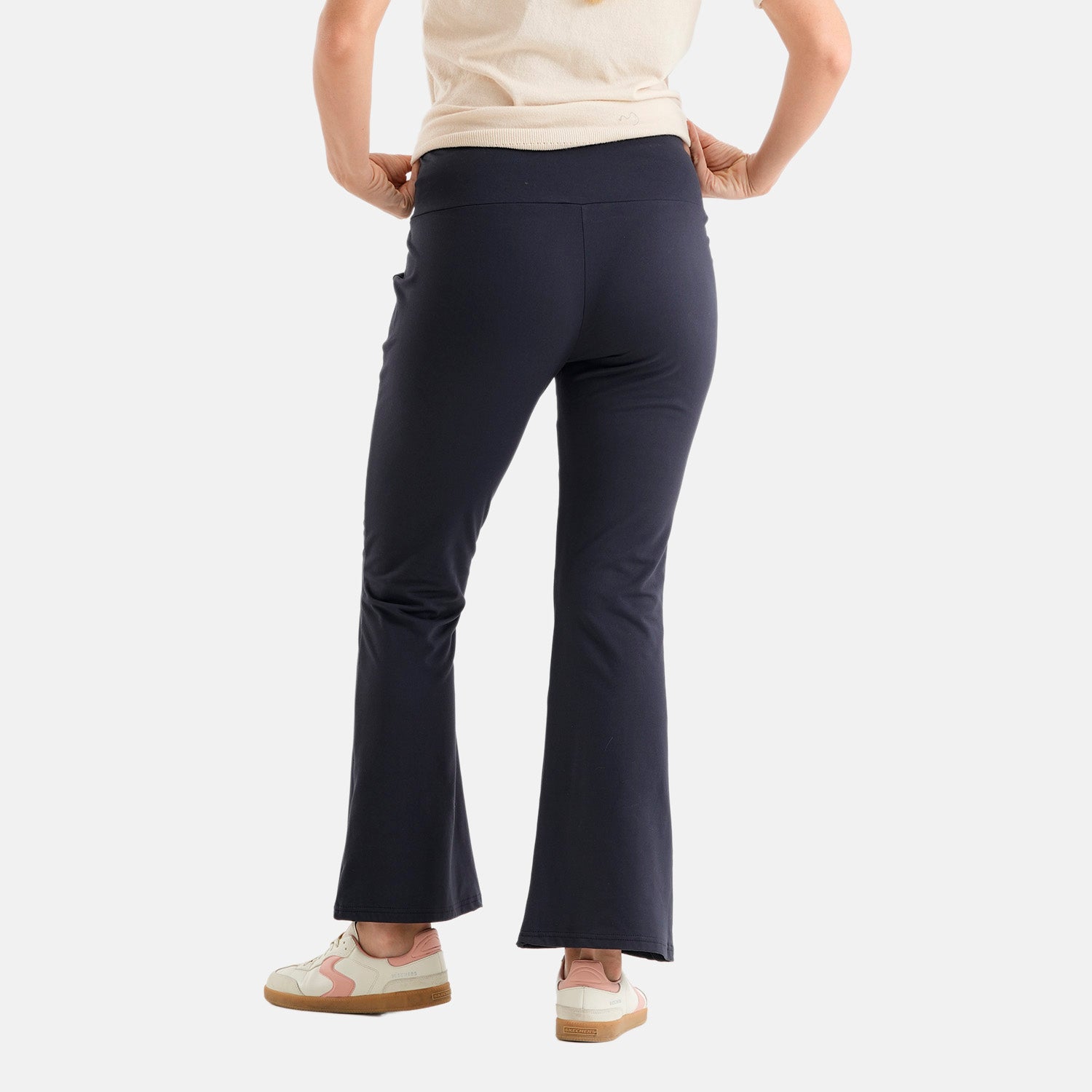 & Maisi Bootcut High-waist Supersoft Brushed Trousers (Size L, Fit 16 To 18) - Navy Blue_8518604_2