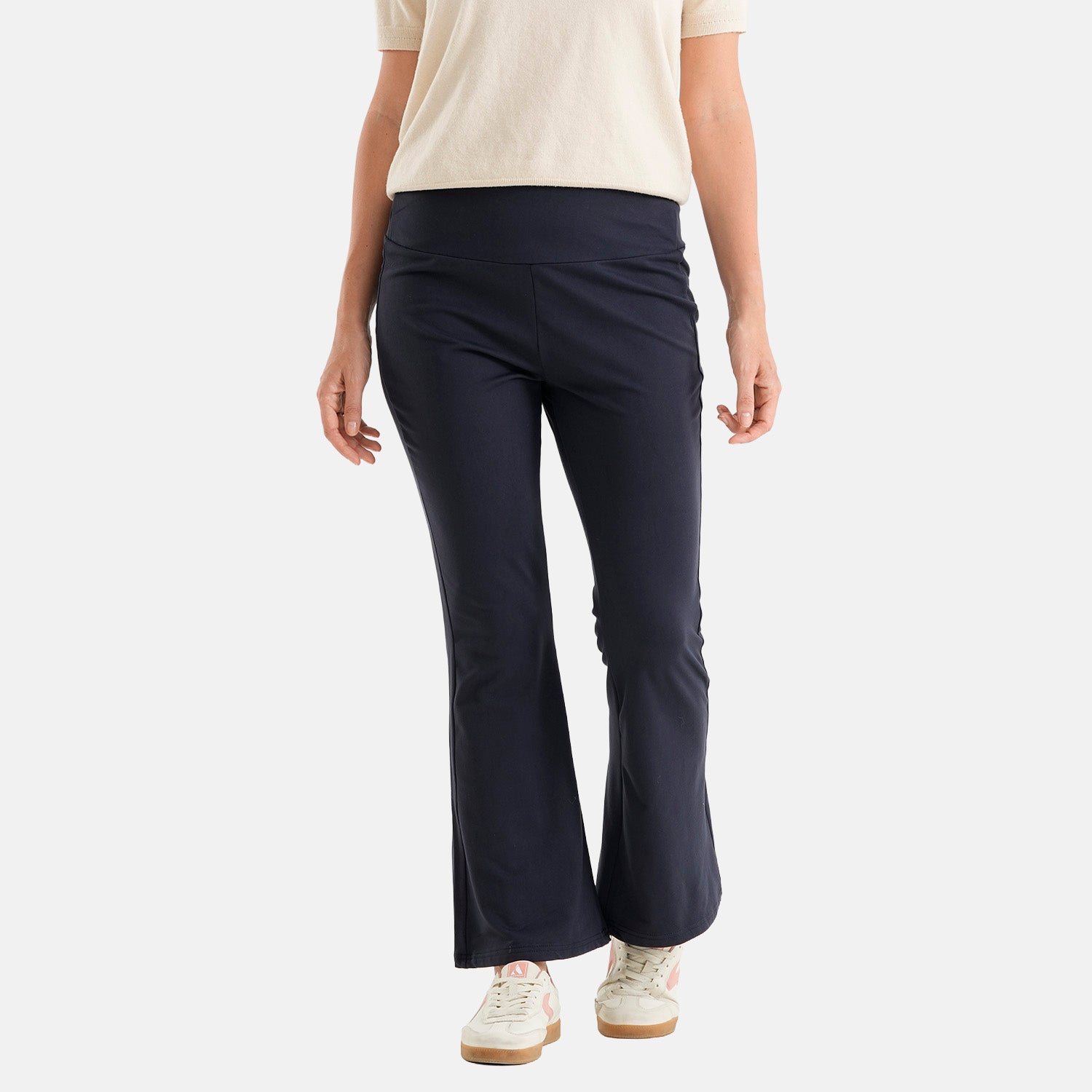 & Maisi Bootcut High-waist Supersoft Brushed Trousers (Size L, Fit 16 To 18) - Navy Blue_8518604_3