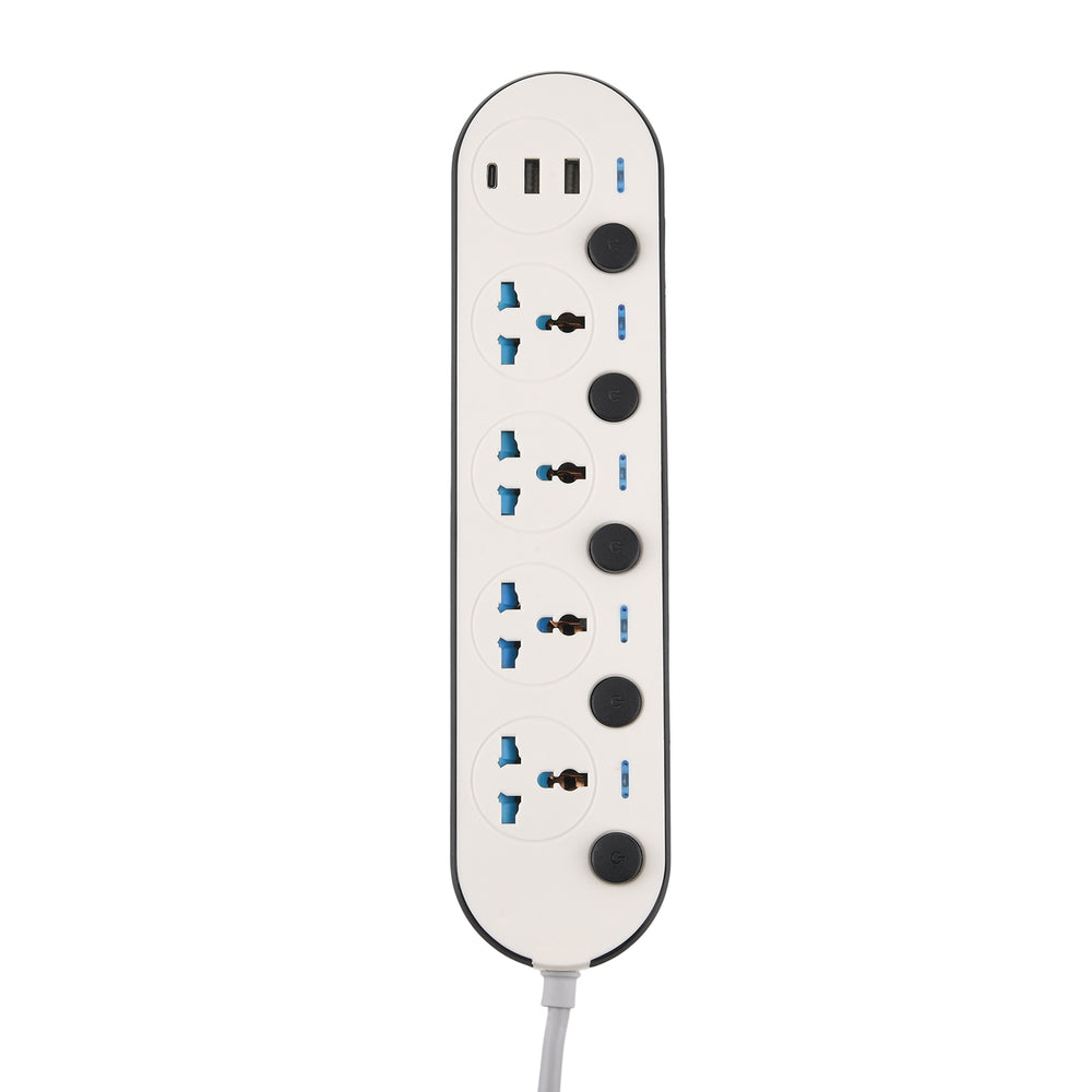 Multi-Functional 4-Outlet & 3-USB Power Strip (UK Plug) (31.4x7.5x3cm) - White_8518890_32