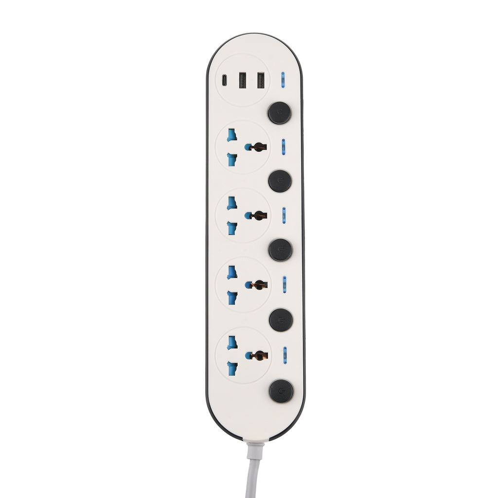 Multi-Functional 4-Outlet & 3-USB Power Strip (UK Plug) (31.4x7.5x3cm) - White_8518890_32