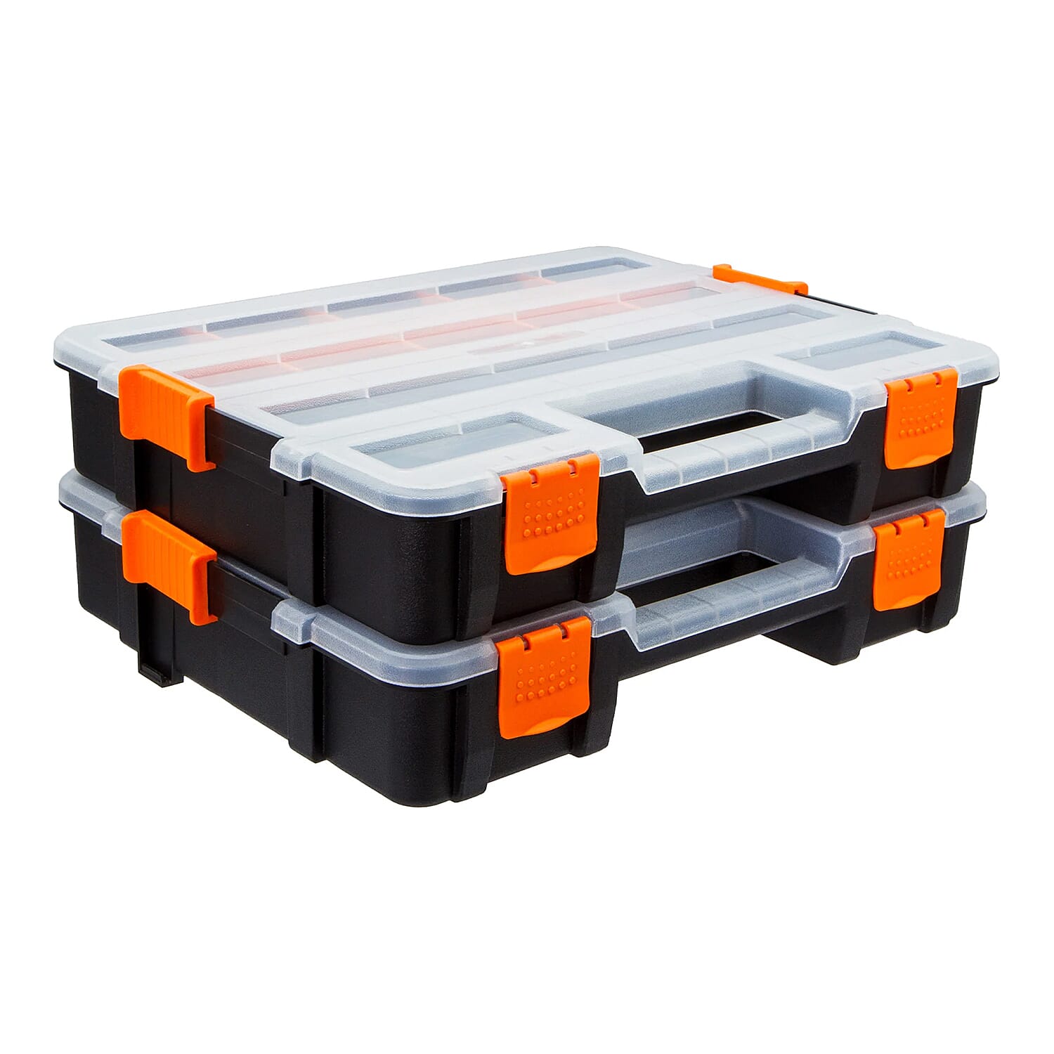2Pc 17 Compartment Stackable Organiser with Detachable Dividers 335 x 260mm