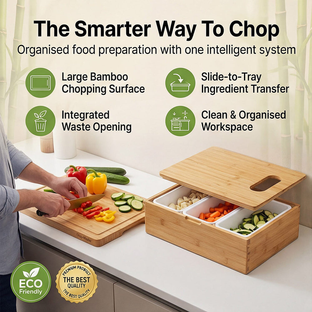 Chop Master Complete Chopping Board System with Chopping Mats - Trays
