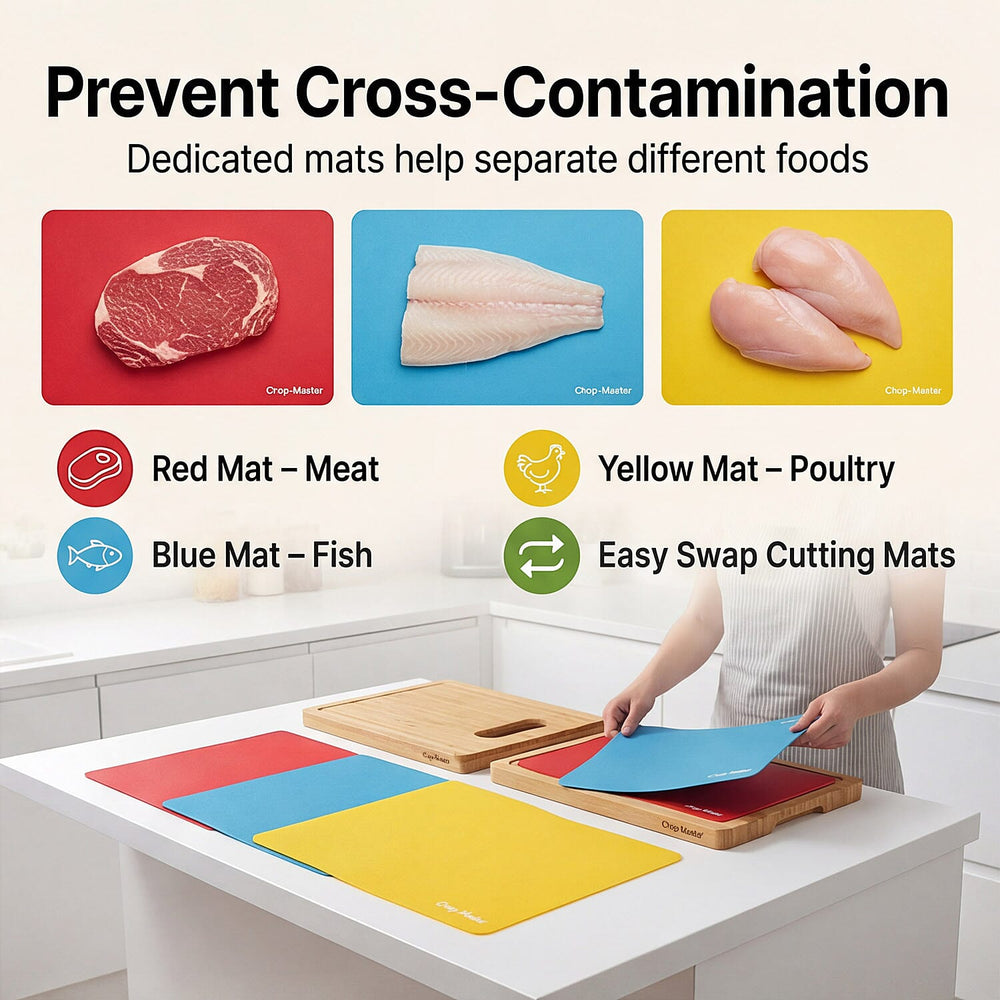 Chop Master Complete Chopping Board System with Chopping Mats - Trays
