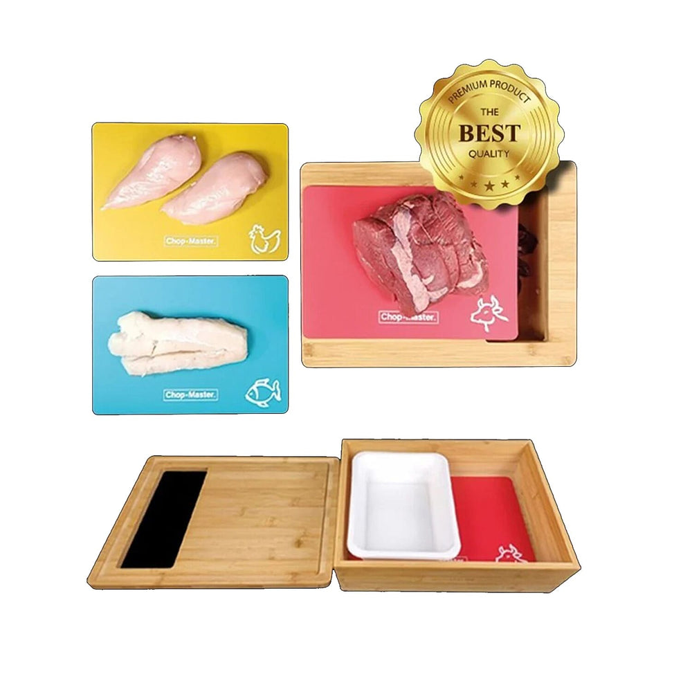 Chop Master Complete Chopping Board System with Chopping Mats - Trays