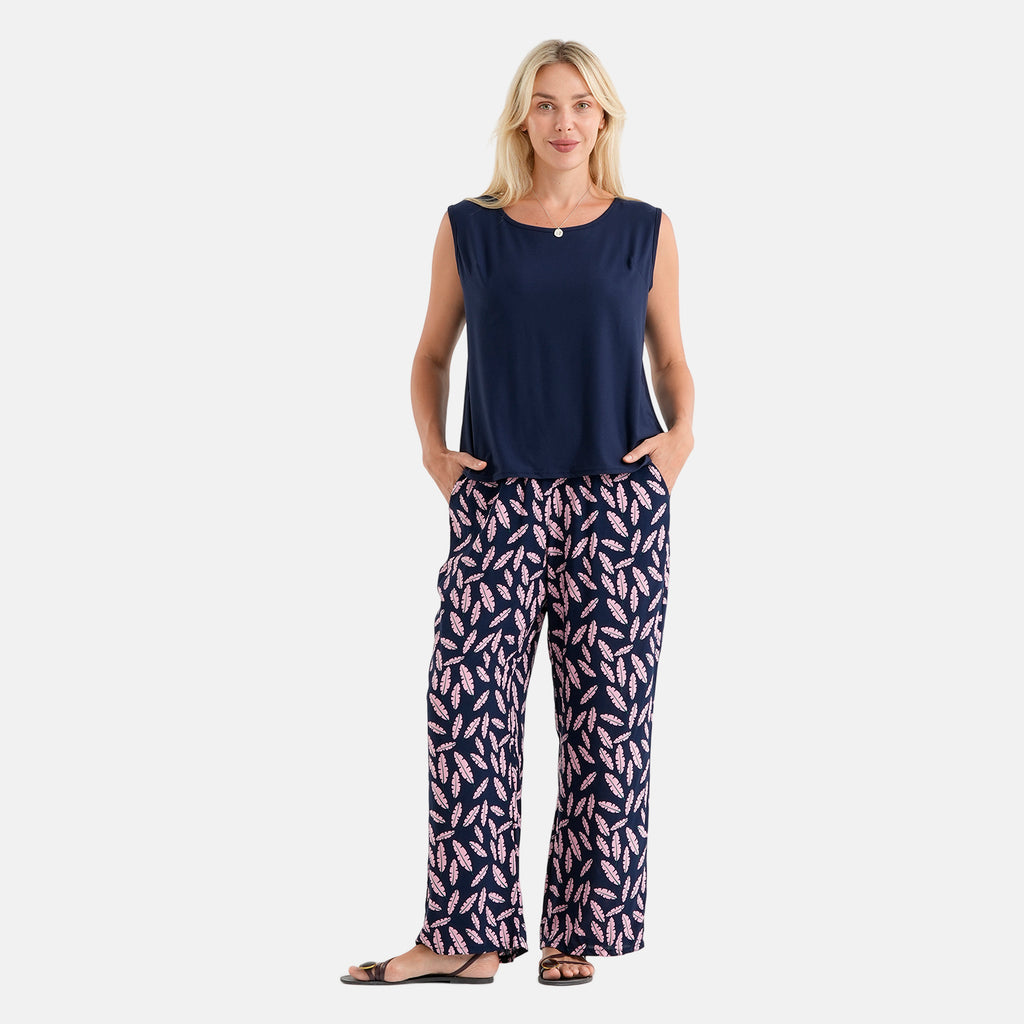 & Maisi Patterned Loungwear (Size - Large) - Navy Blue & Navy Blue_8521092