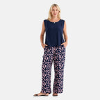 & Maisi Patterned Loungwear (Size - Large) - Navy Blue & Navy Blue_8521092