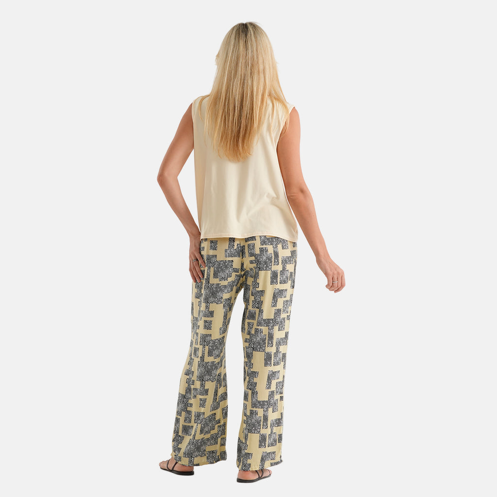 & Maisi Patterned Loungwear (Size - Large) - Yellow & Navy Blue_8521101_1