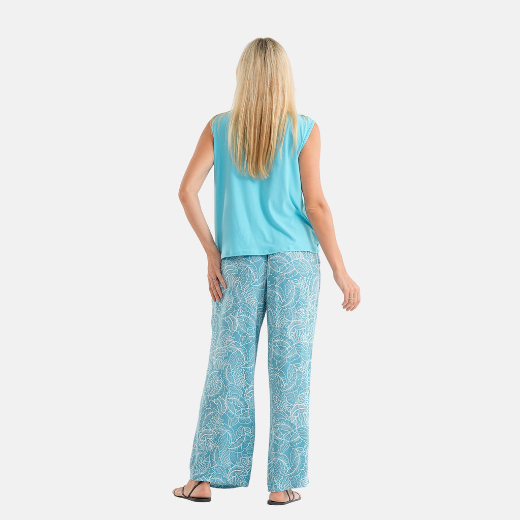 & Maisi Patterned Loungwear (Size - XL) - Sky Blue & Navy Blue_8521117_1