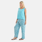 & Maisi Patterned Loungwear (Size - XL) - Sky Blue & Navy Blue_8521117_2