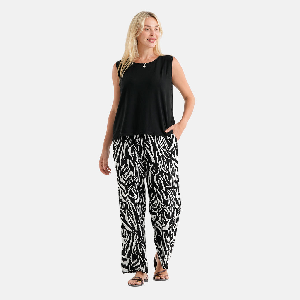 & Maisi Patterned Loungwear (Size - XL) - Black & Navy Blue_8521120_3