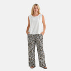 & Maisi Patterned Loungwear (Size - Large) - White & Navy Blue_8521122
