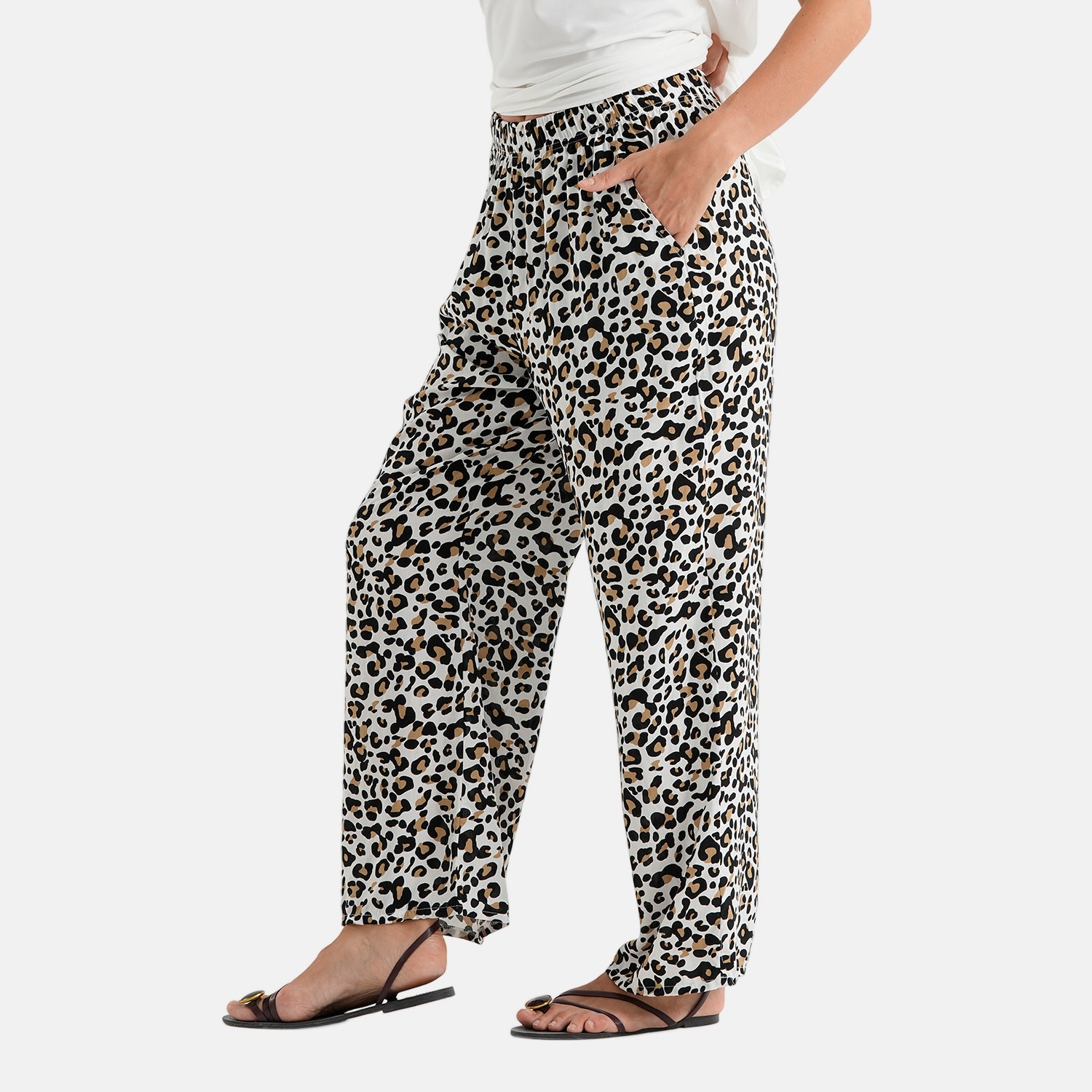 & Maisi Patterned Loungwear (Size - Large) - White & Navy Blue_8521122_7
