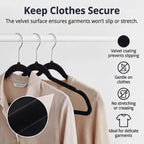Pack of 50 Velvet Hangers - Black