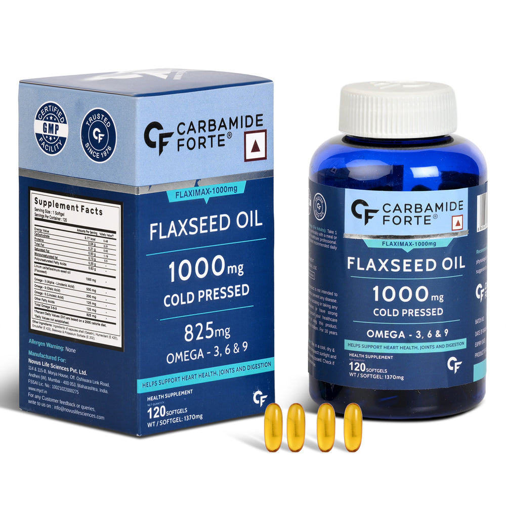Carbamide Forte Cold Pressed Flaxseed Oil 1000mg Capsule_8523786