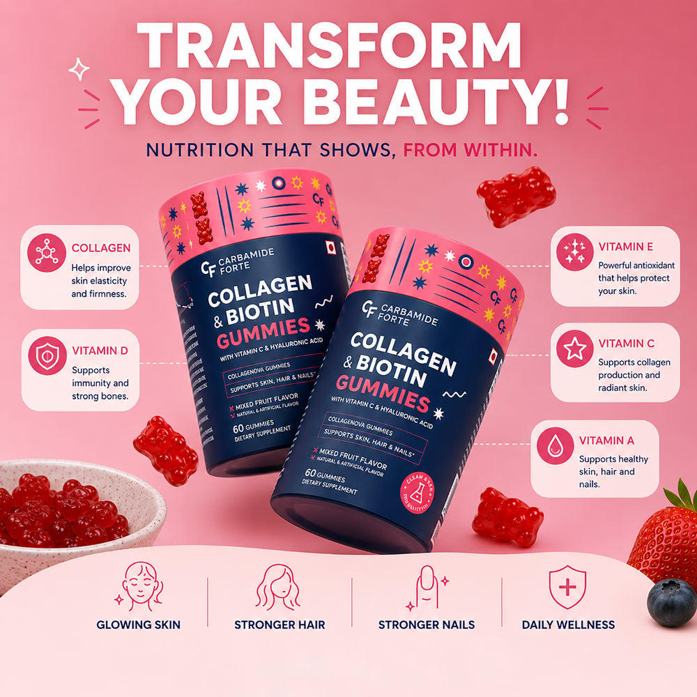 "CARBAMIDE FORTE COLLAGEN BIOTIN GUMMIES - MIXED FRUIT 60 gummies "_8523788_2