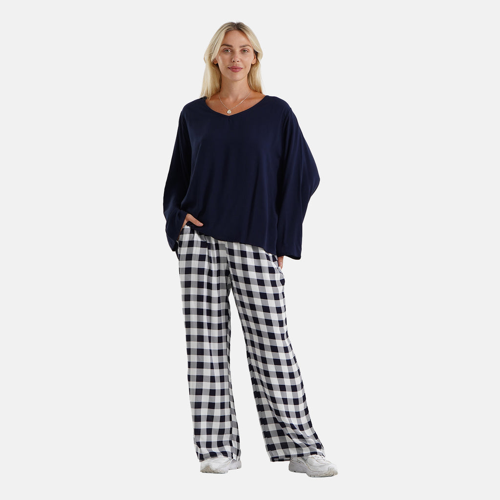 & Maisi Patterned Loungwear (Size - Large) - White Blue_8524037