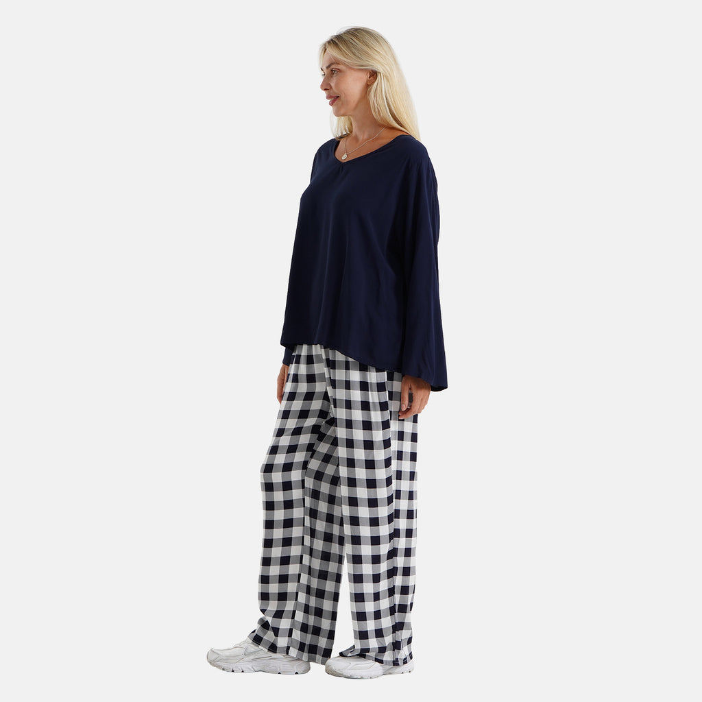 & Maisi Patterned Loungwear (Size - Large) - White Blue_8524037_2