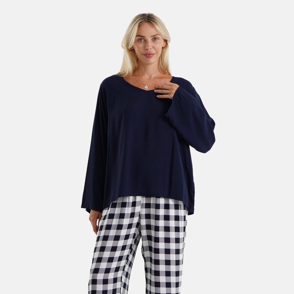 & Maisi Patterned Loungwear (Size - Large) - White Blue_8524037_3