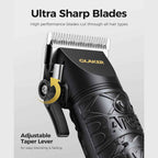 GLAKER  6-in-1 Cordless Trimmer with 17 Attachments for Beard, Face, Hair and Body - Black
