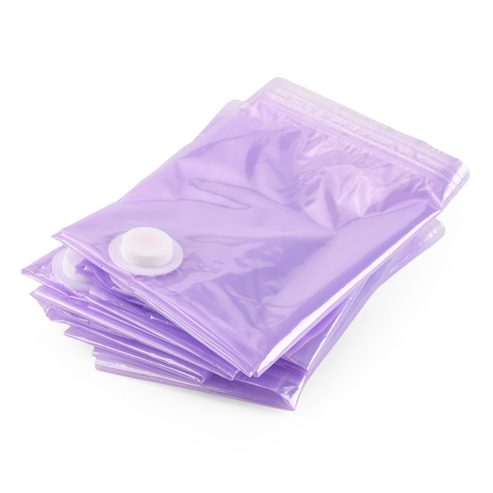 Bliss & Beyond Set of 2 - Storage Boxes Set with Vacuum Compression Storage Bags- Beige & Lavender_8527501_5