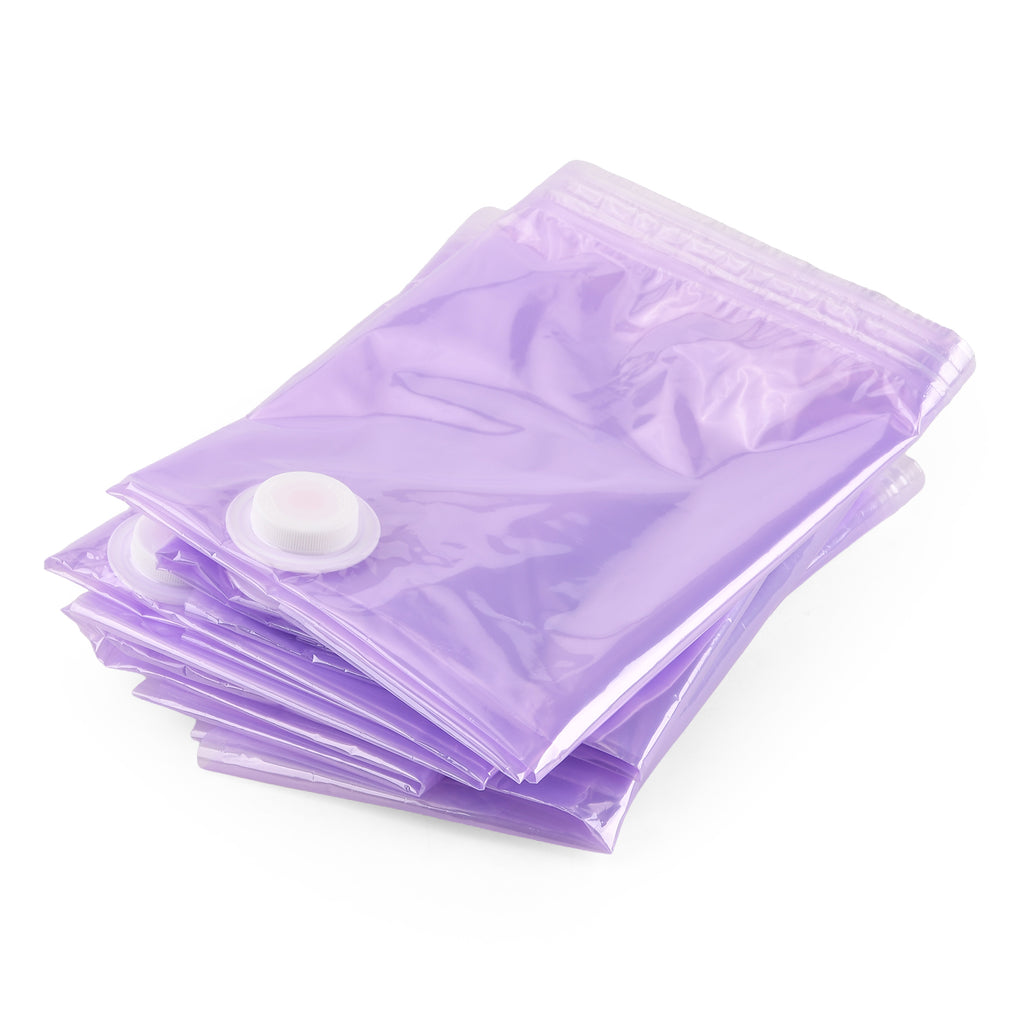 Bliss & Beyond Set of 2 - Storage Boxes Set with Vacuum Compression Storage Bags- Beige & Lavender_8527501_5
