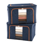 Bliss & Beyond Set of 2 - Storage Boxes Set with Vacuum Compression Storage Bags - Blue & Rose_8527503