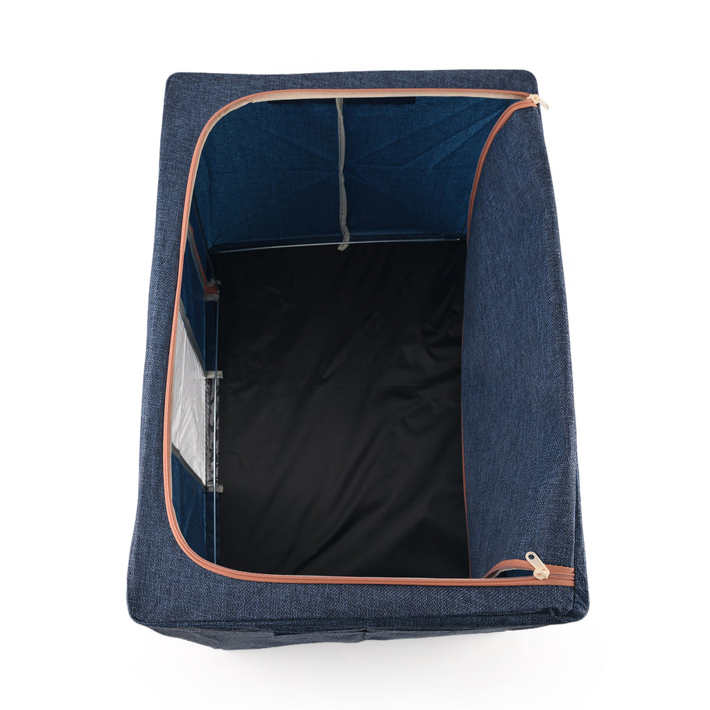 Bliss & Beyond Set of 2 - Storage Boxes Set with Vacuum Compression Storage Bags - Blue & Rose_8527503_4