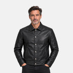 Valissiere Casper Womens Real Sheep Leather Casper Button Front Jacket (Size L) - Black_8529826