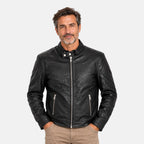 Valissiere Womens Real Sheep Leather Emmet Racer Jacket (Size M) - Black_8529906