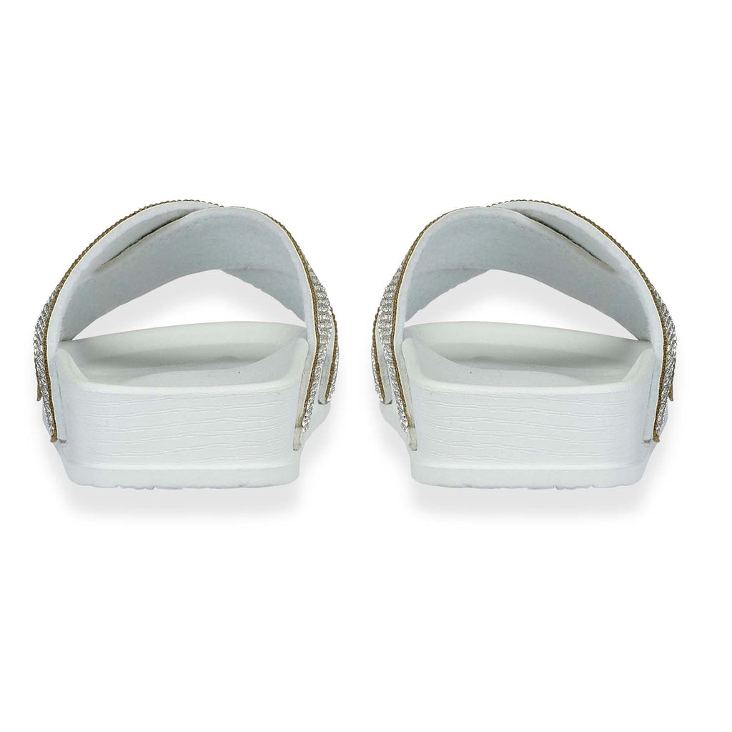 Jo & Joe Dusk Ladies Cross Over Mule With Diamantes (Size 5) - White_8530088_4