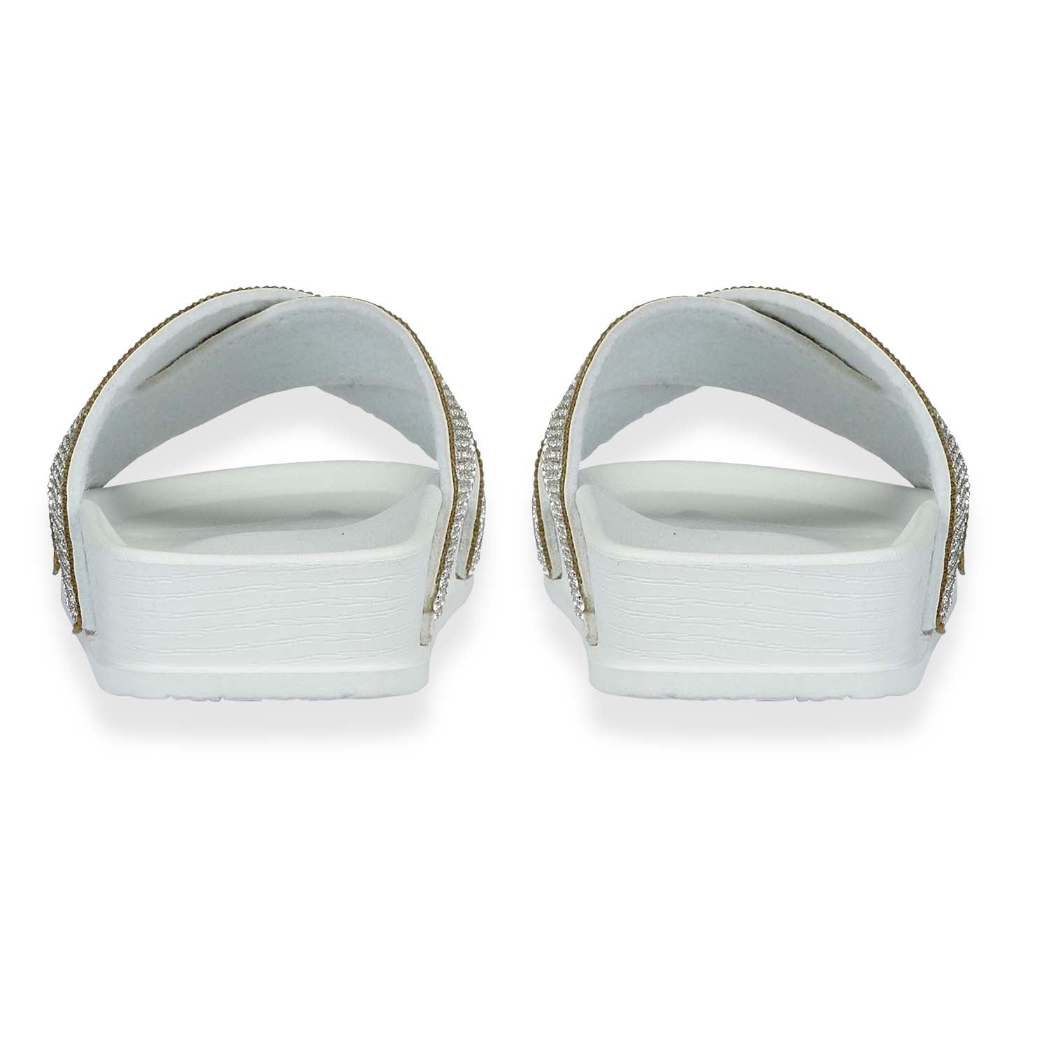 Jo & Joe Dusk Ladies Cross Over Mule With Diamantes (Size 5) - White_8530088_4