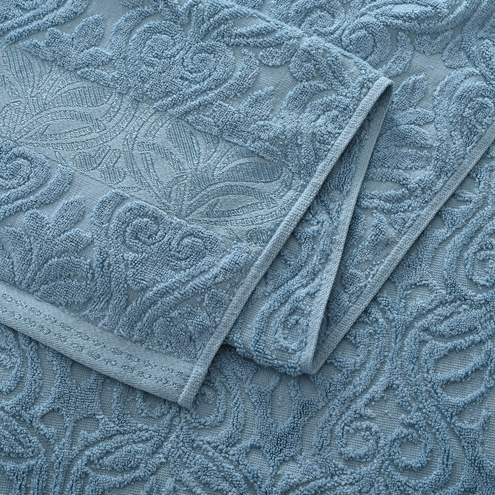 Bamboo Patterned Towel (Size 70x1 cm) - Blue_8530533_4