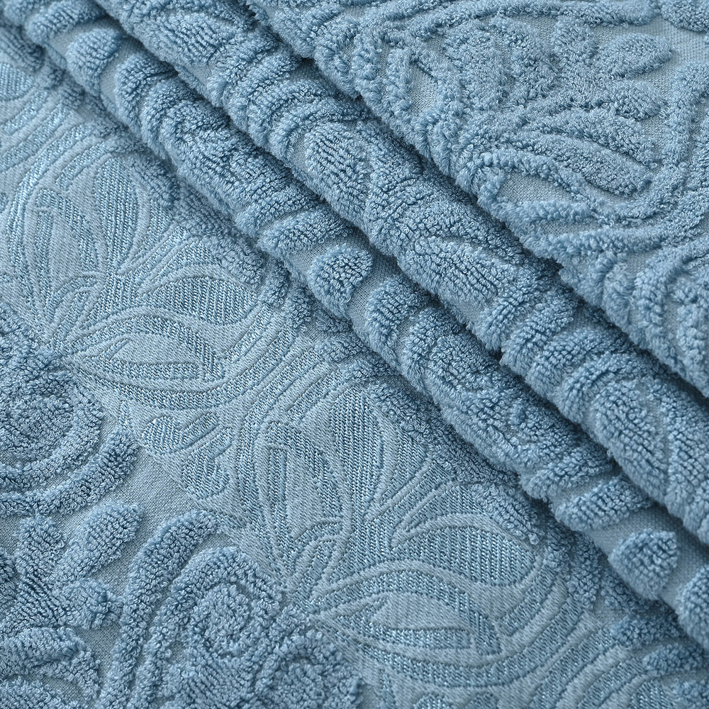 Bamboo Patterned Towel (Size 70x1 cm) - Blue_8530533_5