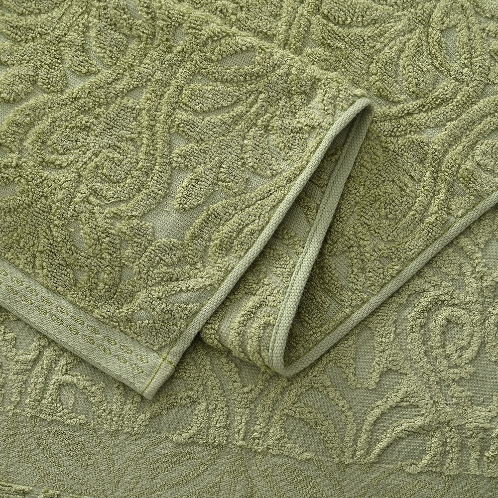 Bamboo Patterned Towel (Size 70x1 cm) - Green_8530574_4