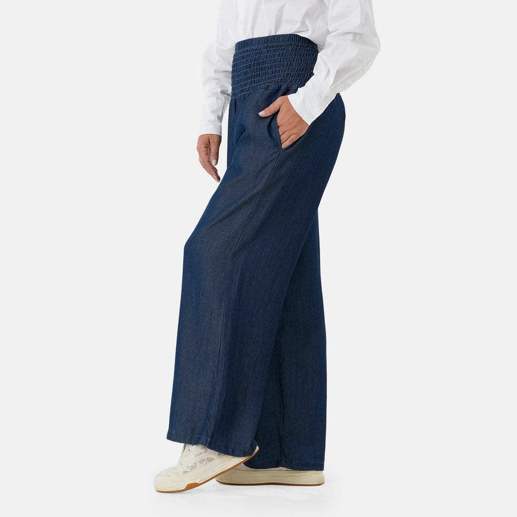 & Maisi Lyocell Linen Patterned Jean and Pant/Trouser (Size - 12) - Denim Carbon_8530678_3
