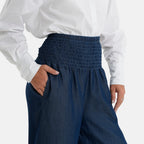 & Maisi Lyocell Linen Patterned Jean and Pant/Trouser (Size - 12) - Denim Carbon_8530678_4