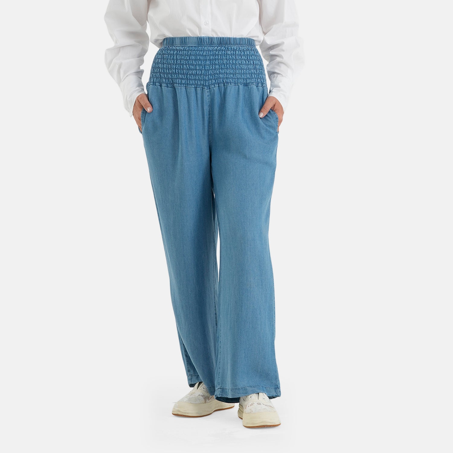 & Maisi Lyocell Linen Patterned Jean and Pant/Trouser (Size - 12) - Denim Tradition_8531194_1