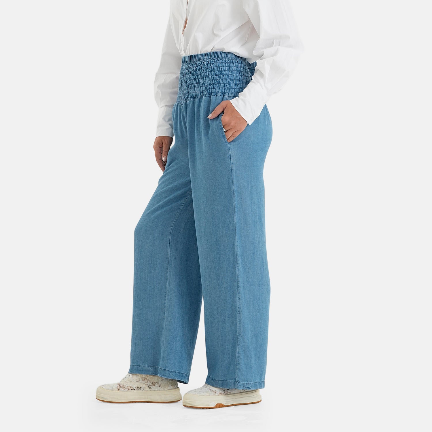 & Maisi Lyocell Linen Patterned Jean and Pant/Trouser (Size - 12) - Denim Tradition_8531194_3