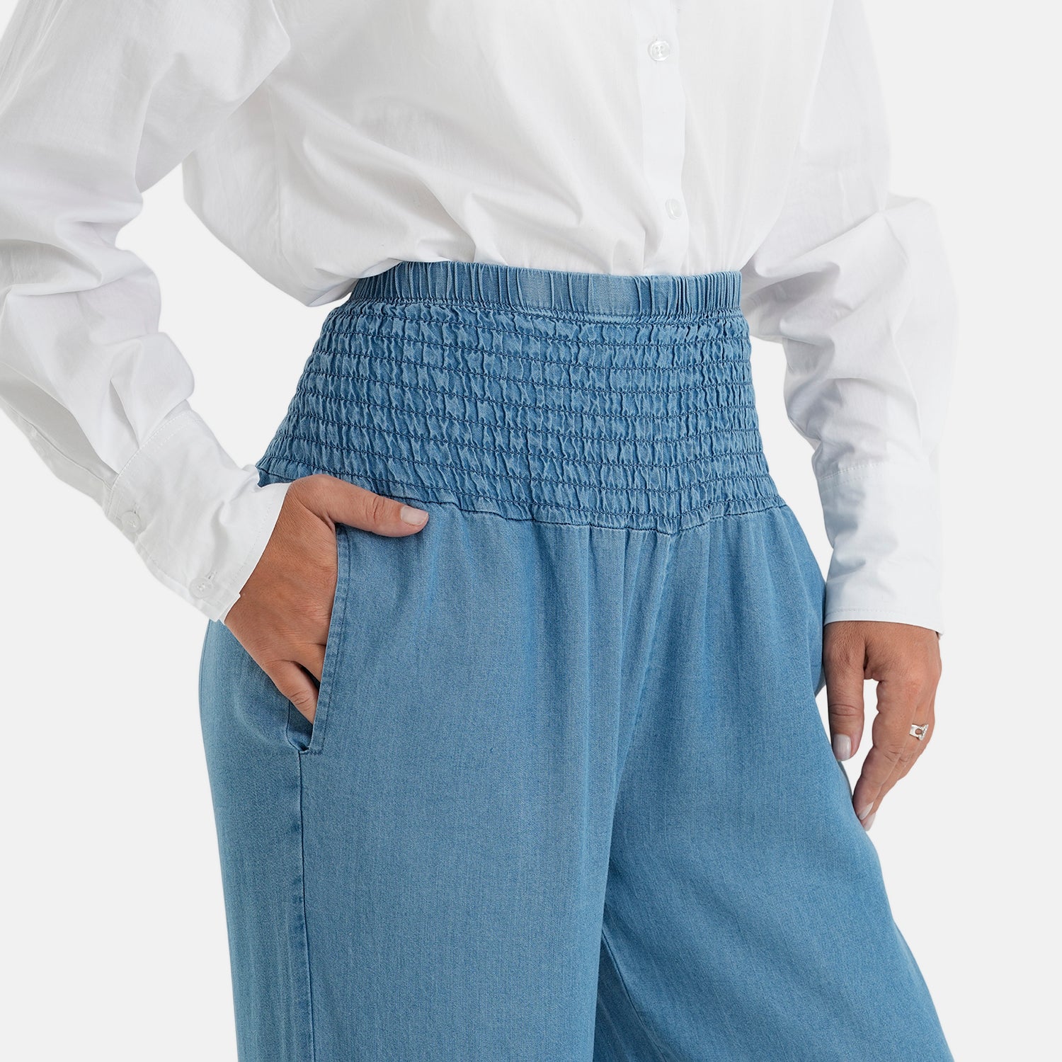 & Maisi Lyocell Linen Patterned Jean and Pant/Trouser (Size - 12) - Denim Tradition_8531194_4