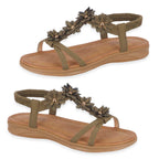 Jo & Joe Ladies Sandal (Size - 4) - Khaki_8536743