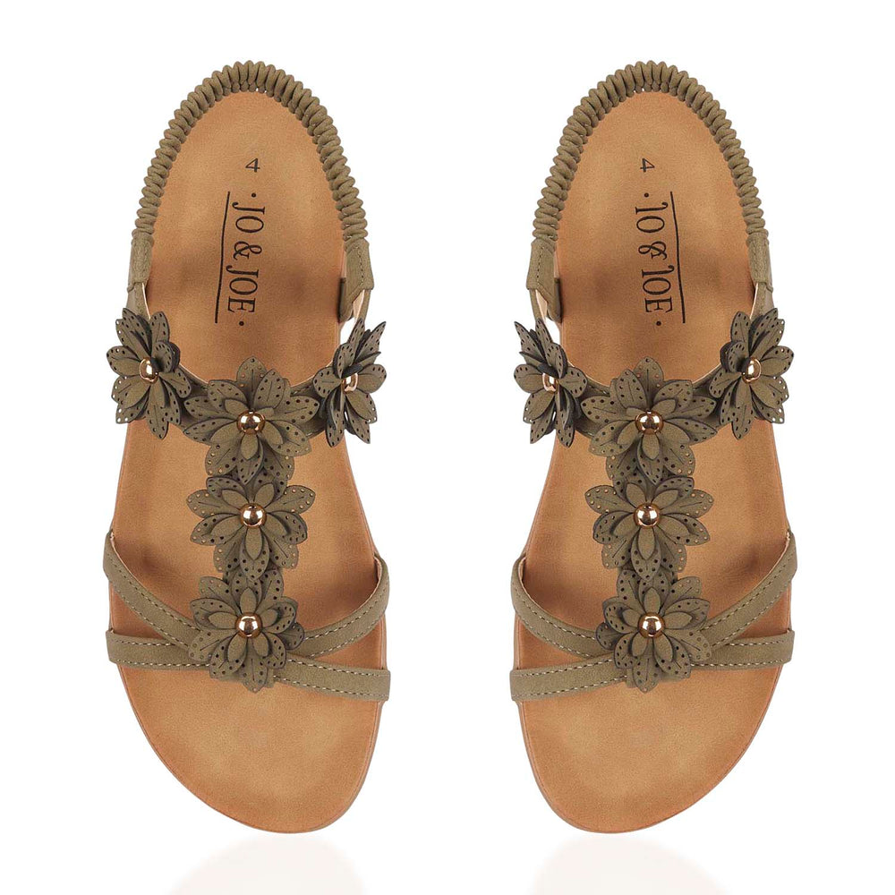 Jo & Joe Ladies Sandal (Size - 4) - Khaki_8536743_1