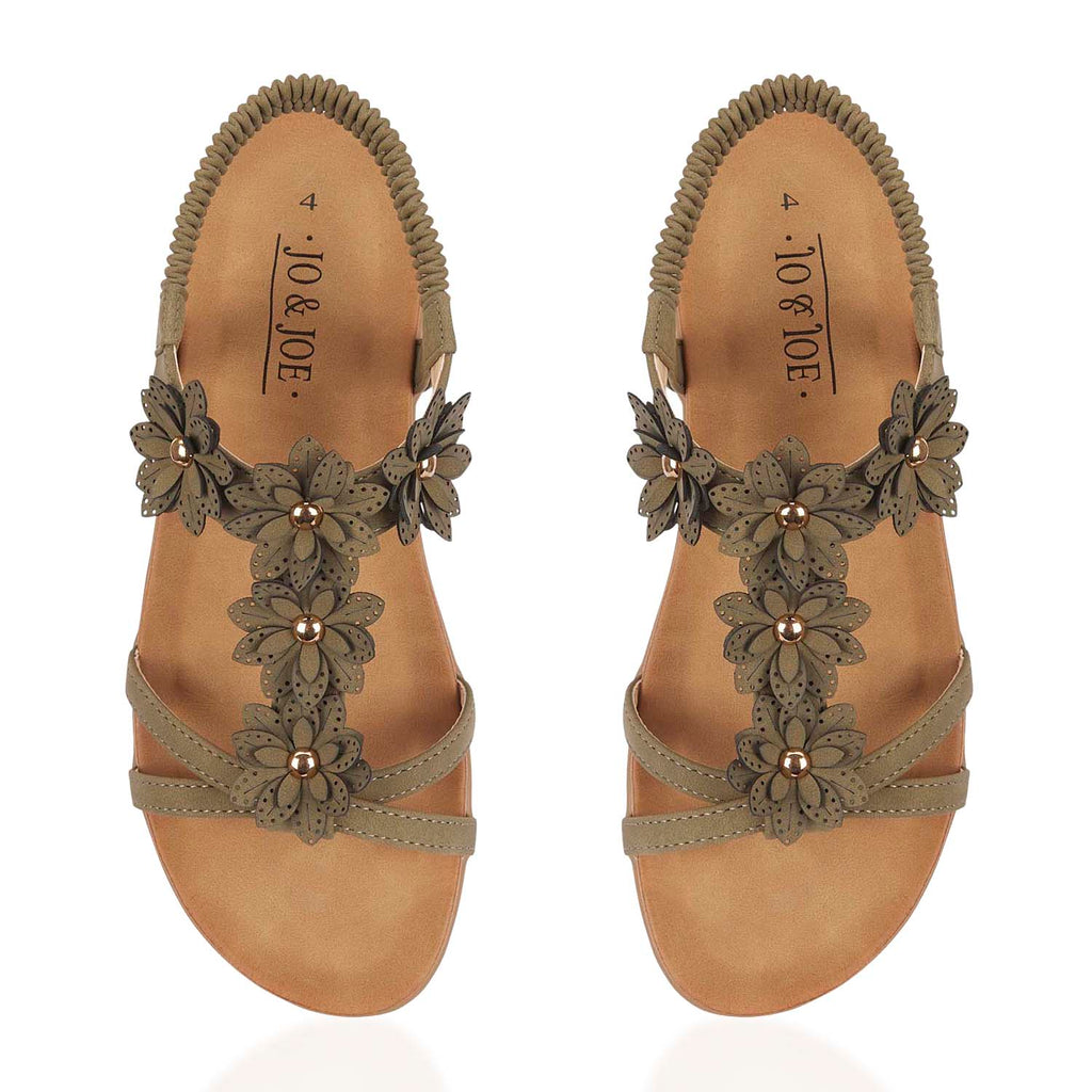 Jo & Joe Ladies Sandal (Size - 4) - Khaki_8536743_1