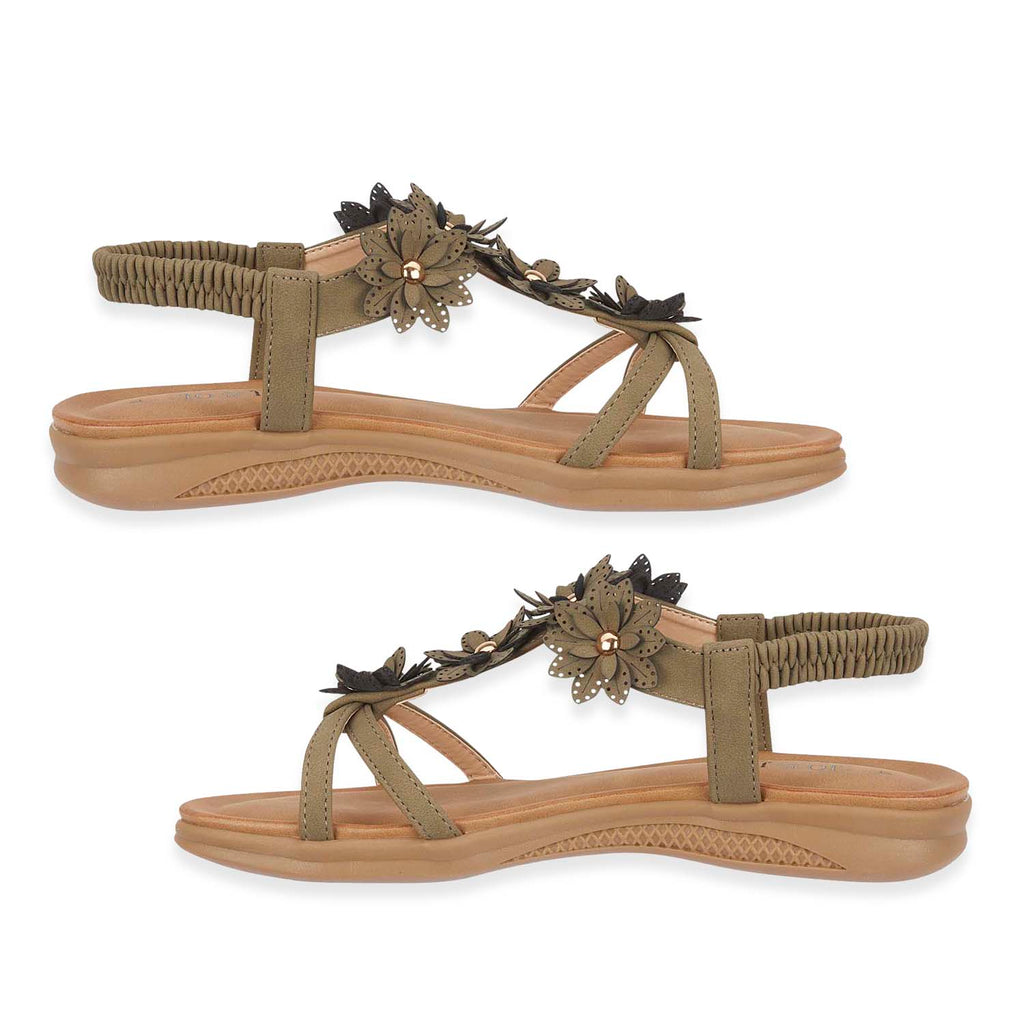 Jo & Joe Ladies Sandal (Size - 4) - Khaki_8536743_3