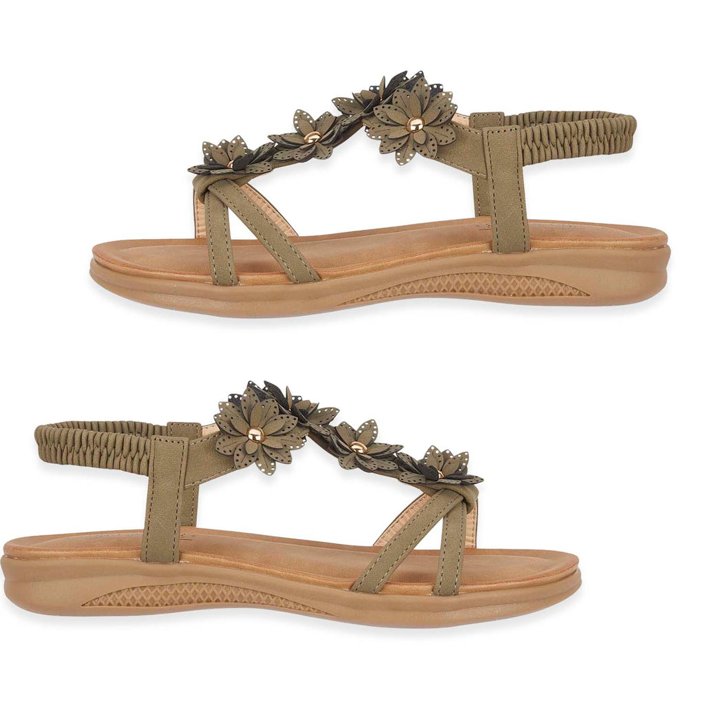 Jo & Joe Ladies Sandal (Size - 4) - Khaki_8536743_4