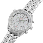 Krug Baumen Air Explorer Diamond Miyota JS25 Chronograph Watch with a White Dial, 8 Diamonds and a Silver Stainless Steel Strap in a 44mm Silver Stainless Steel Case with 3 ATM 100100DM_8536809_2