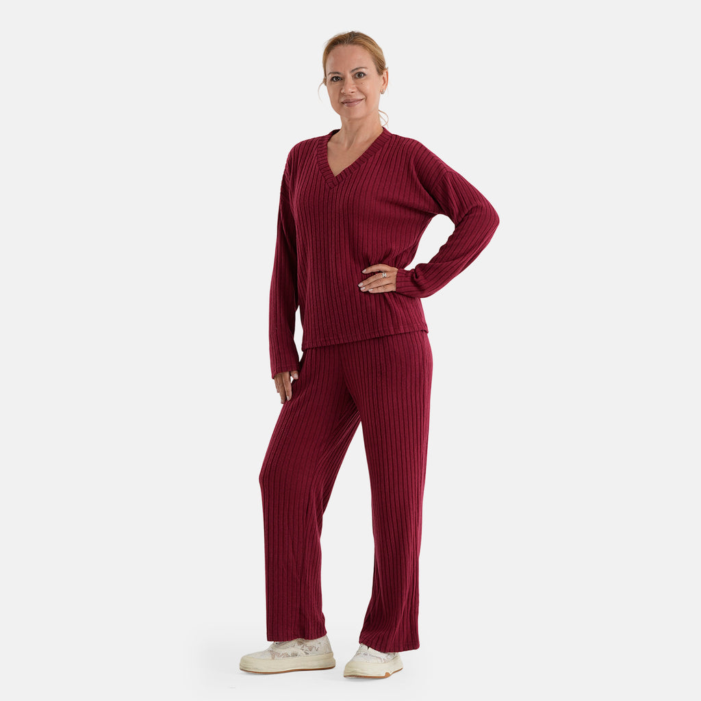& Maisi Patterned Loungwear (Size - Large) - Red_8537383_2