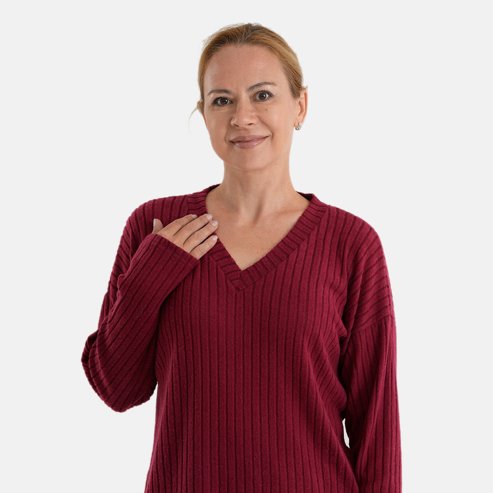 & Maisi Patterned Loungwear (Size - Large) - Red_8537383_4