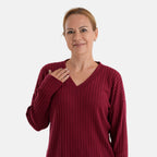 & Maisi Patterned Loungwear (Size - Large) - Red_8537383_4