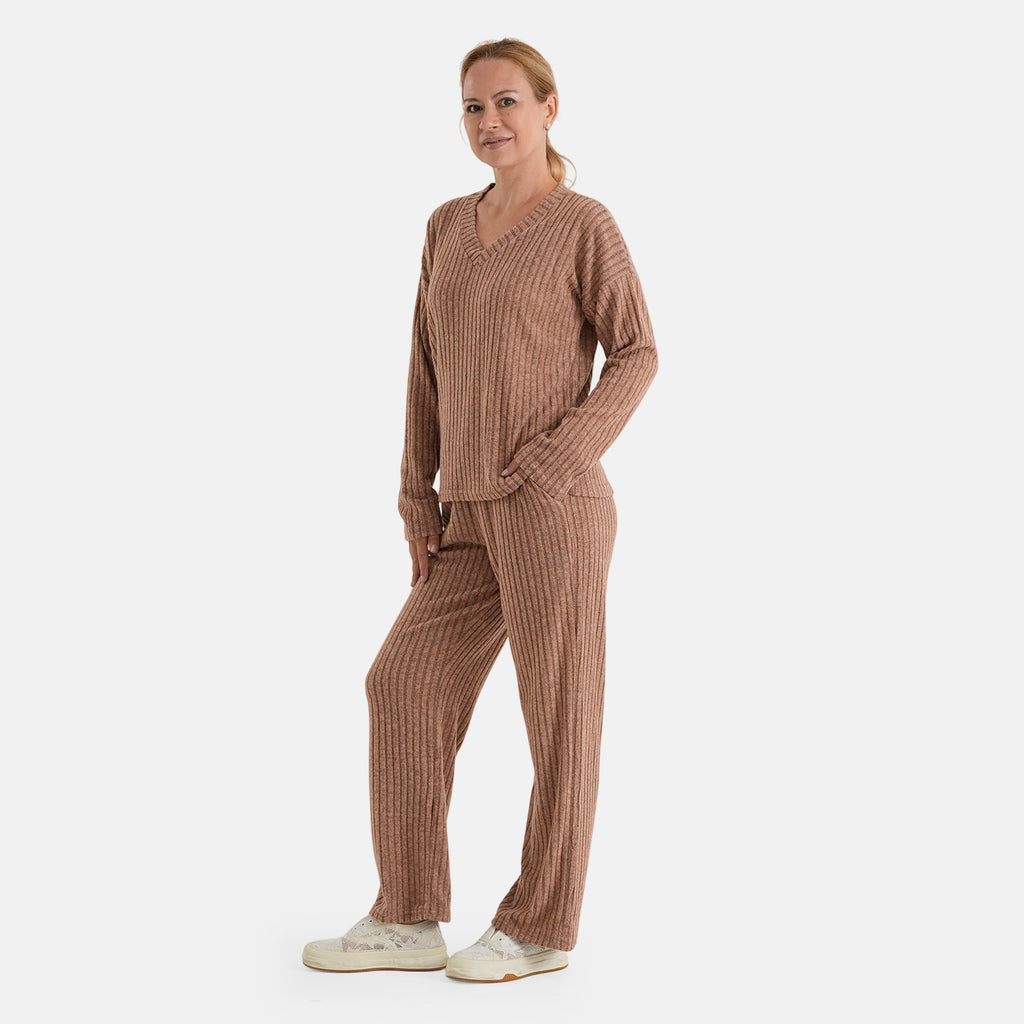 & Maisi Patterned Loungwear (Size - Large) - Brown_8537421_2